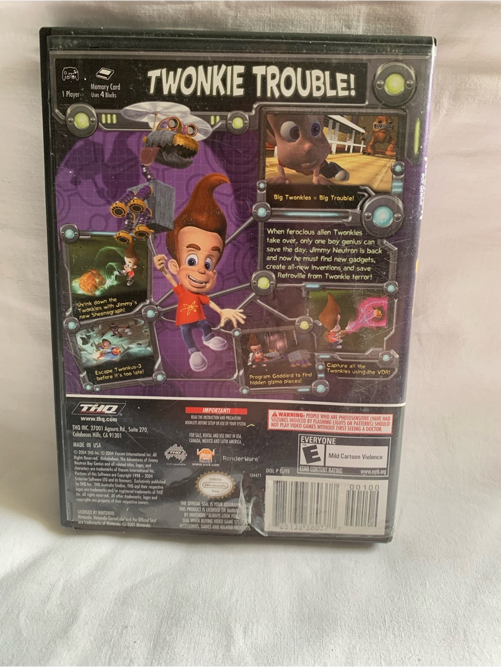 Nintendo GameCube Jimmy Neutron: Attack of the Twonkies, E for Everyone - Picture 2 of 6